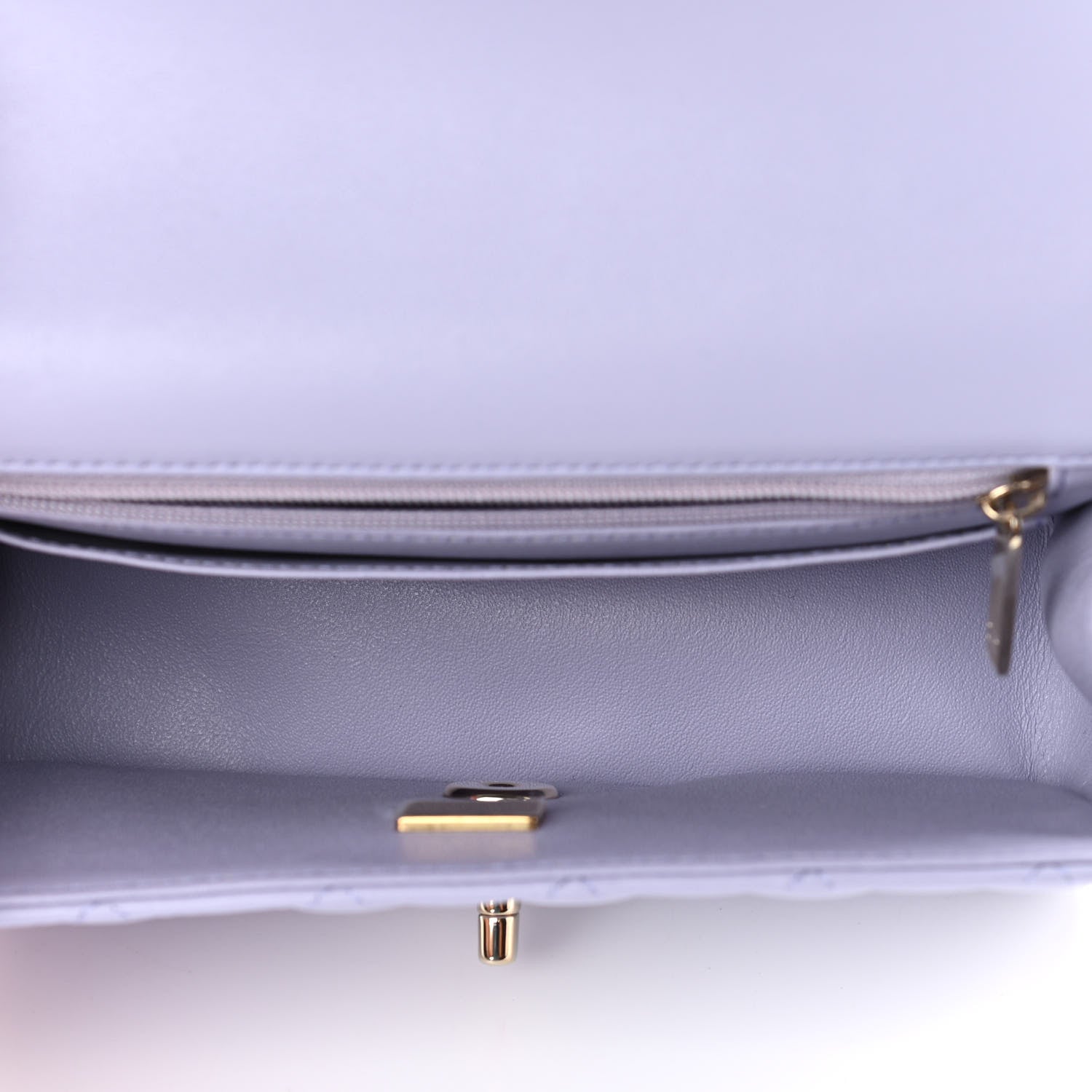 Chanel Lambskin Quilted Mini Top Handle Rectangular Flap Light Purple 5 of 10