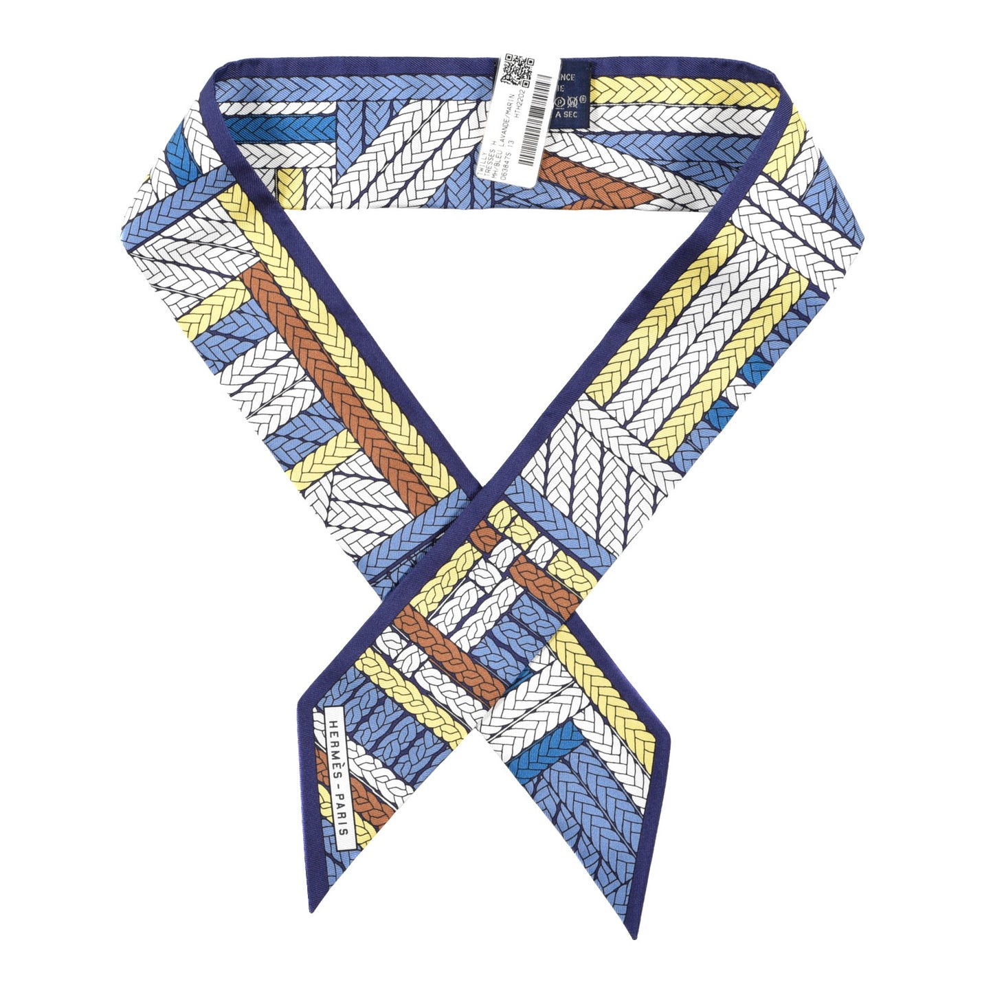 Silk Tresses H Twilly Bleu Lavande Marin Jaune
