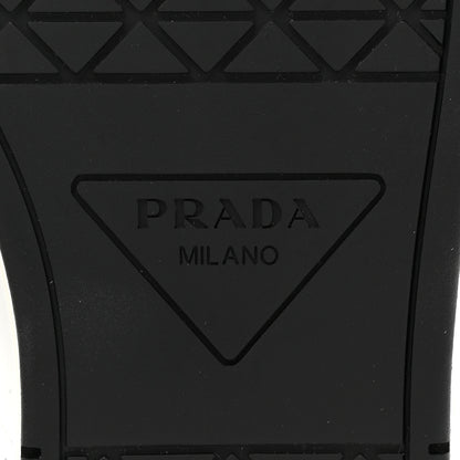 Prada Vitello Rois Metal Triangle Logo Mens Downtown Low Top Sneakers 7.5 White Ciclamino 7 of 11
