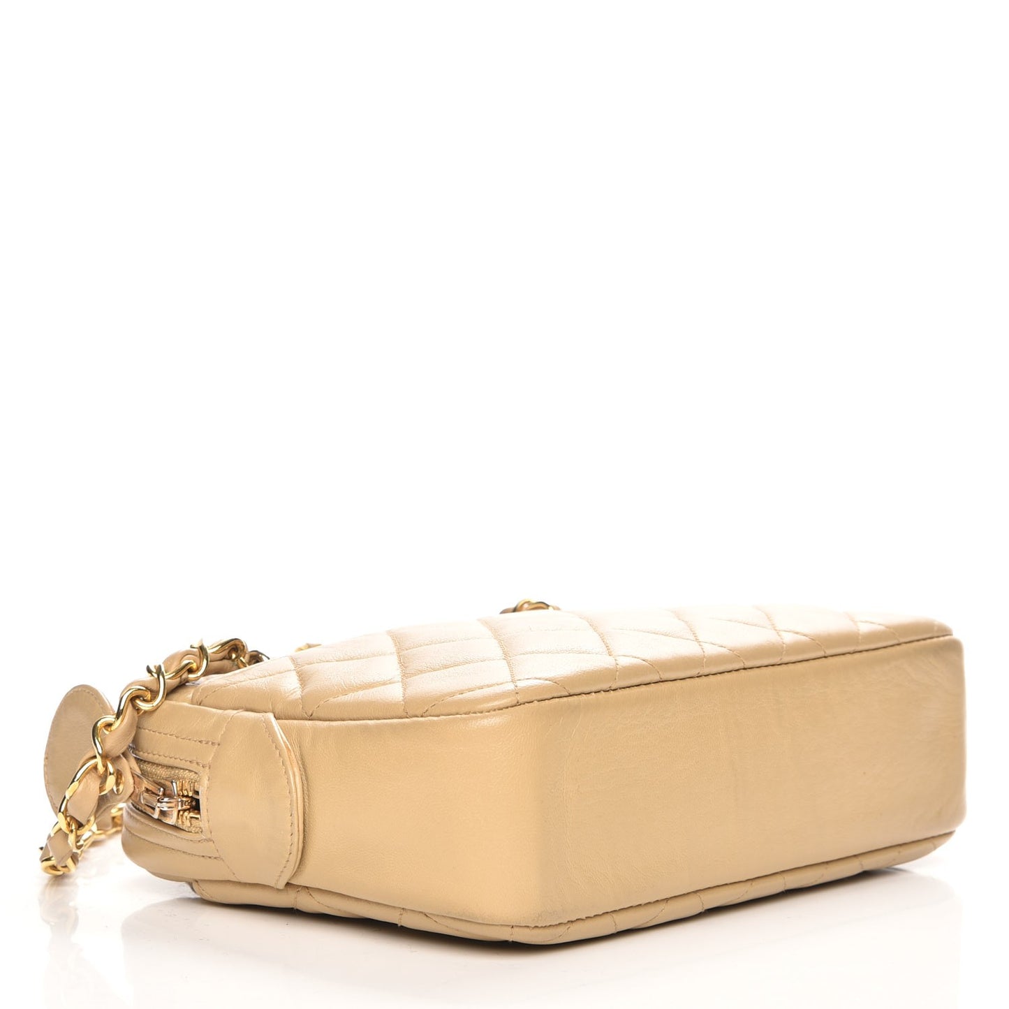 Lambskin Quilted Camera Case Beige