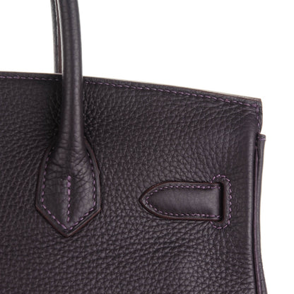 Hermes Taurillon Clemence Birkin 30 Raisin 23 of 25