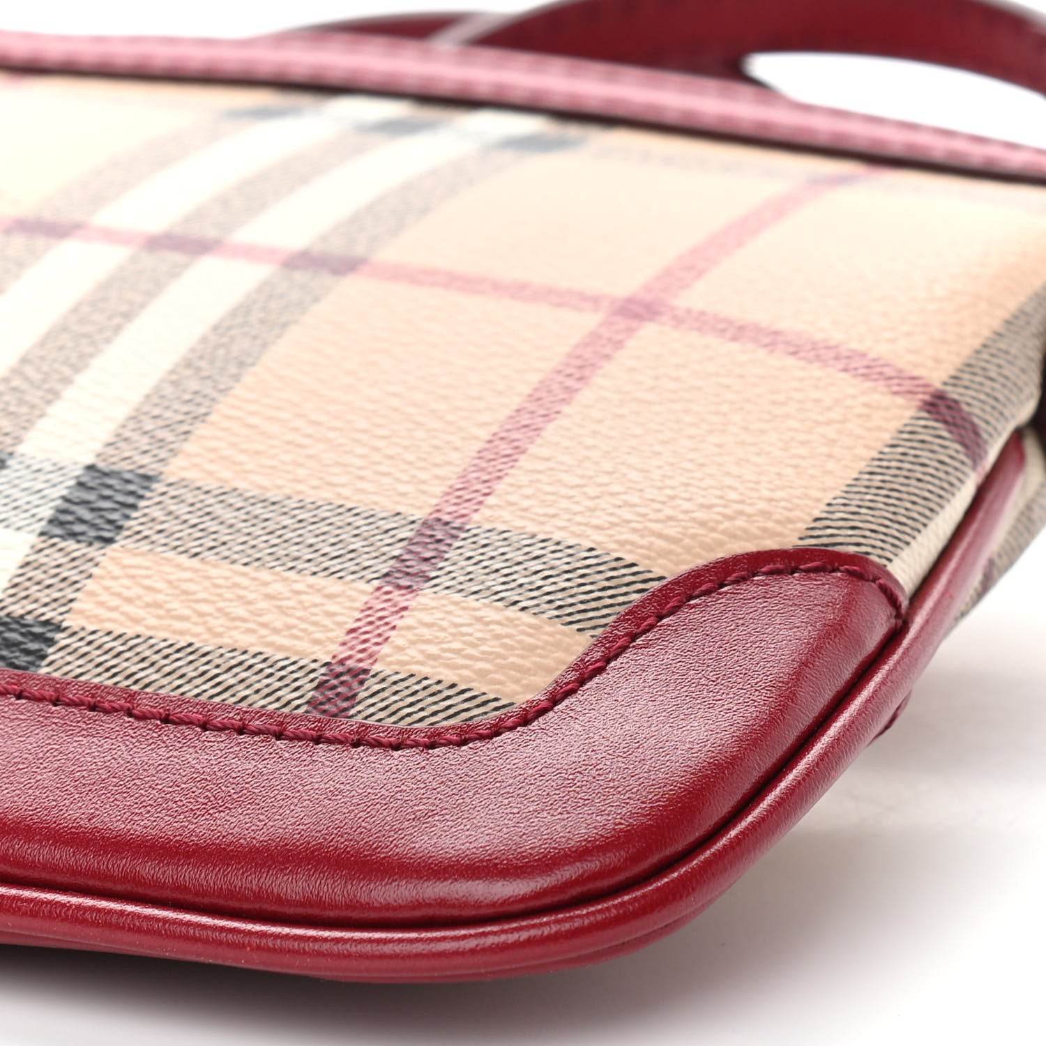 Burberry Haymarket Check Small Peyton Crossbody Clutch Bag Military Red 10 of 10