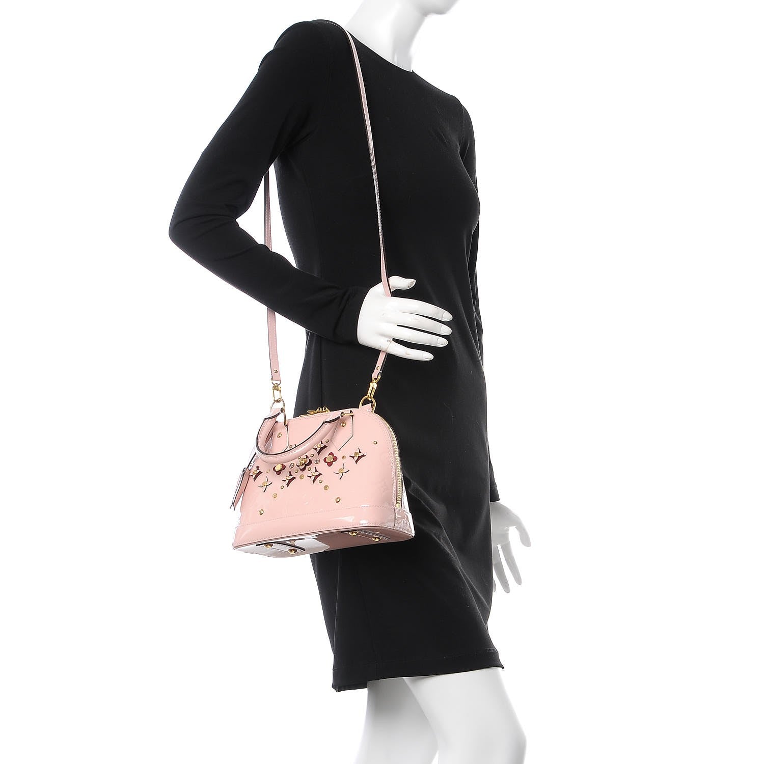 Louis Vuitton Vernis Flowers Alma BB Rose Ballerine 2 of 7