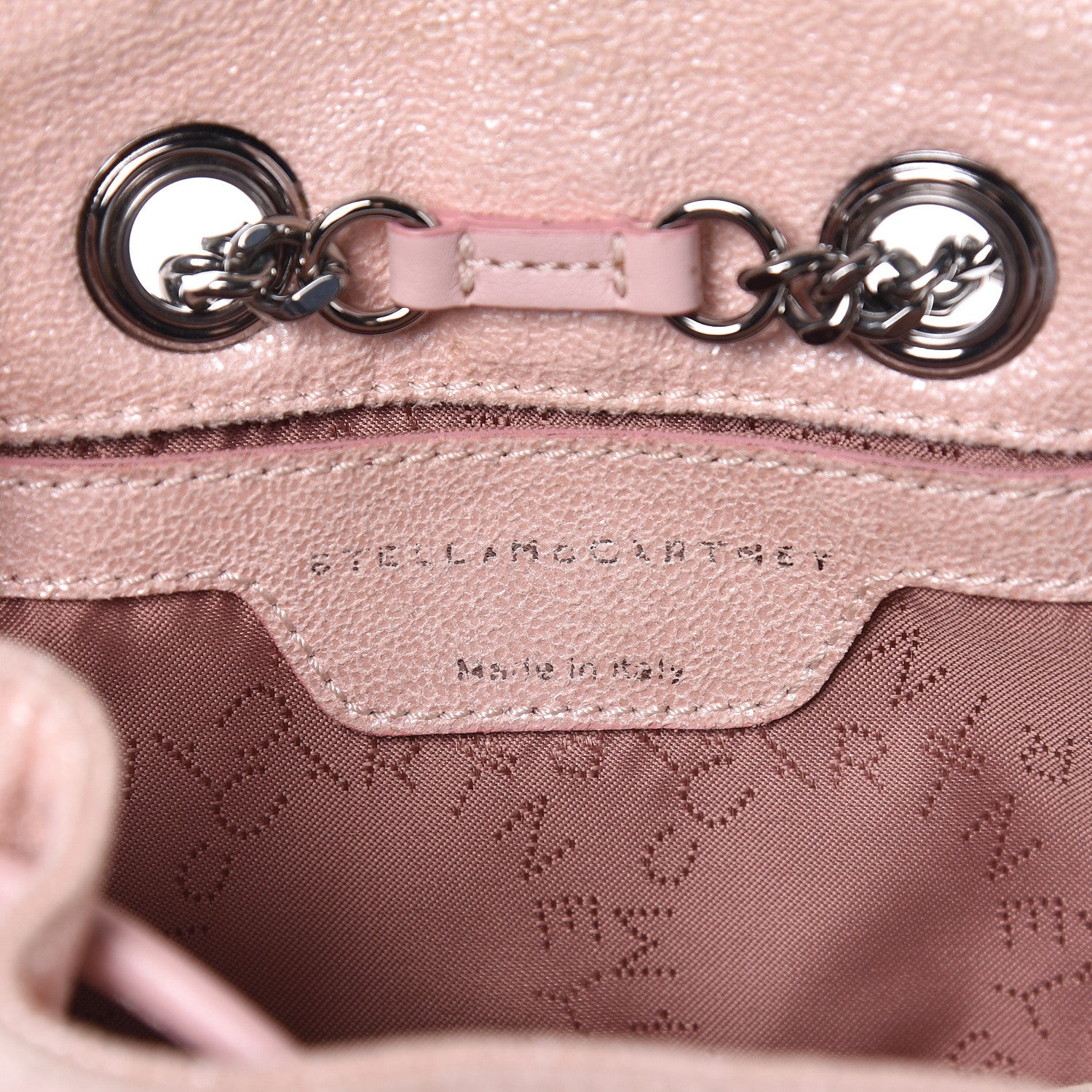 Stella McCartney Pearlescent Shaggy Deer Mini Rucksack Backpack Pink 5 of 14