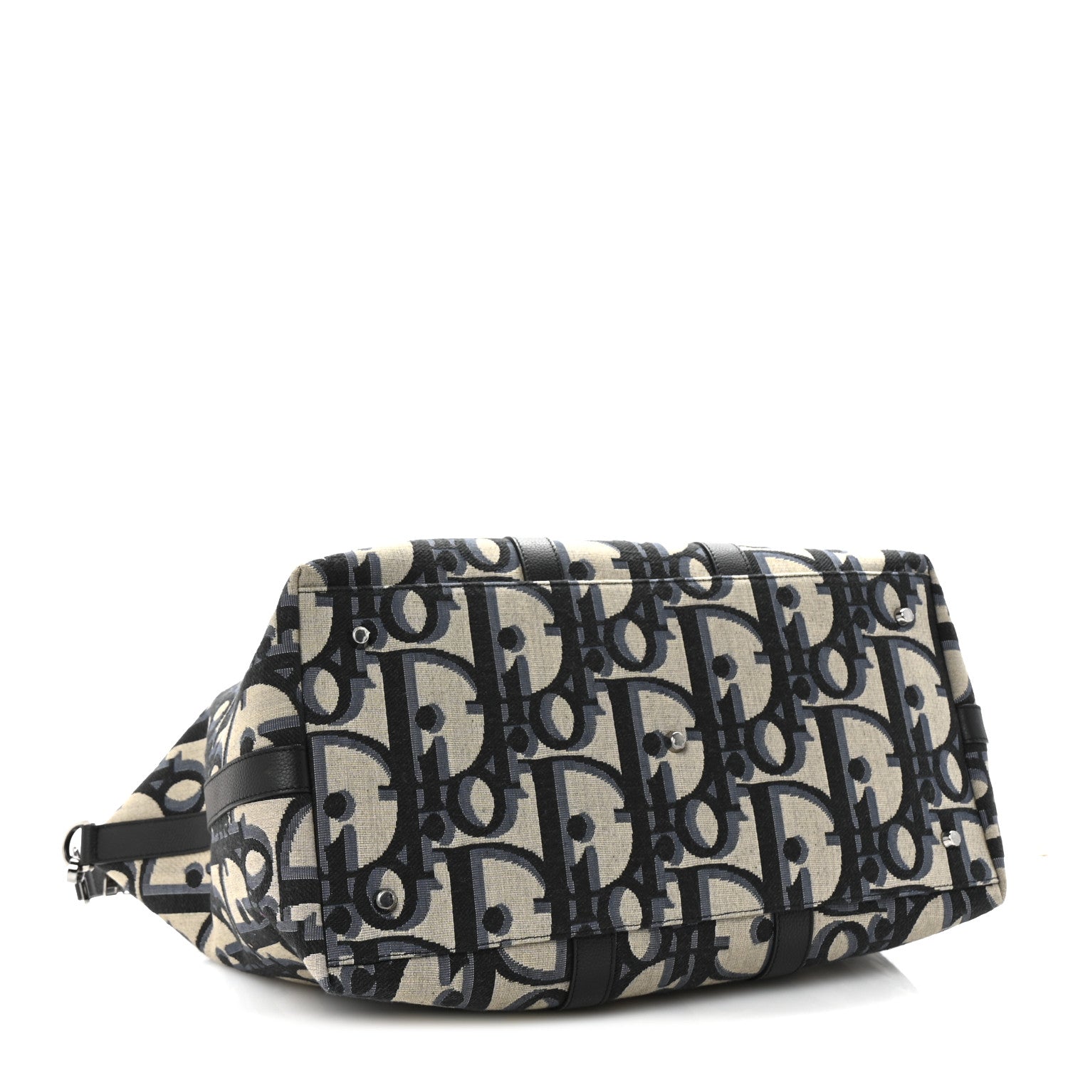 Christian Dior Maxi Oblique Jacquard Weekender 40 Beige Black 3 of 9