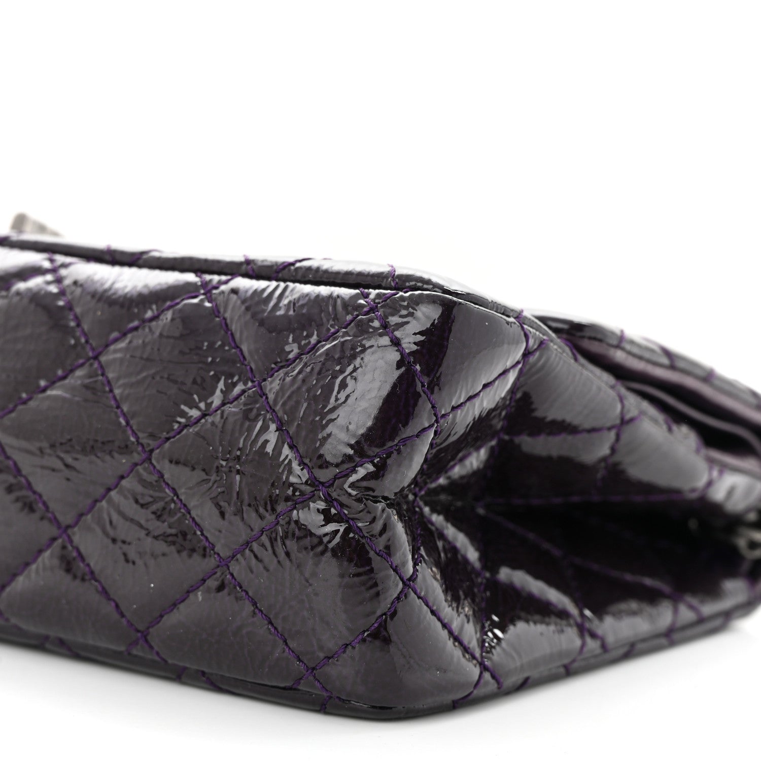 Chanel Distressed Patent Quilted 2.55 Reissue 225 Flap Purple 10 of 12