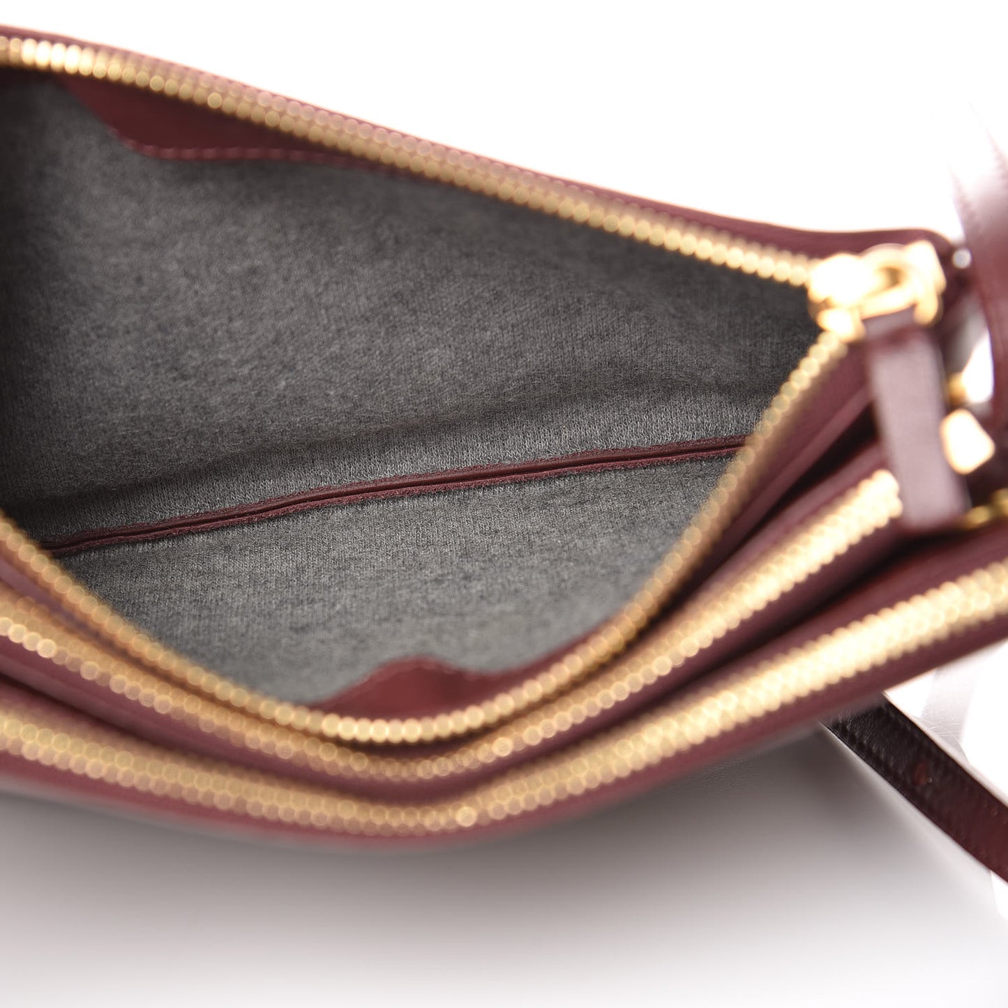 Smooth Lambskin Small Trio Crossbody Bag Burgundy