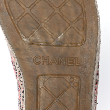 Chanel Tweed Grosgrain CC Espadrilles 36 Red Black White 6 of 10