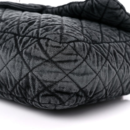 Chanel Denim Quilted Denimpression Flap Grey Black 9 of 10