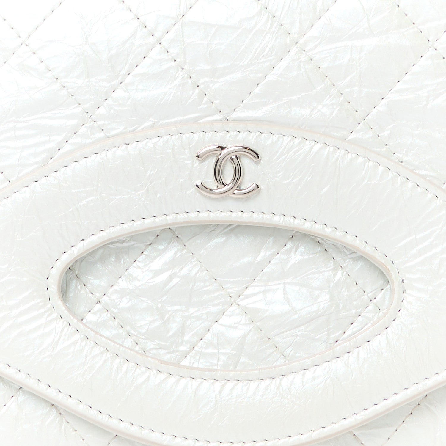Chanel Iridescent Aged Calfskin Quilted Small 31 Pouch White 9 of 11