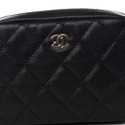 Chanel Caviar Quilted Small Curvy Pouch Cosmetic Case Black 8 of 9