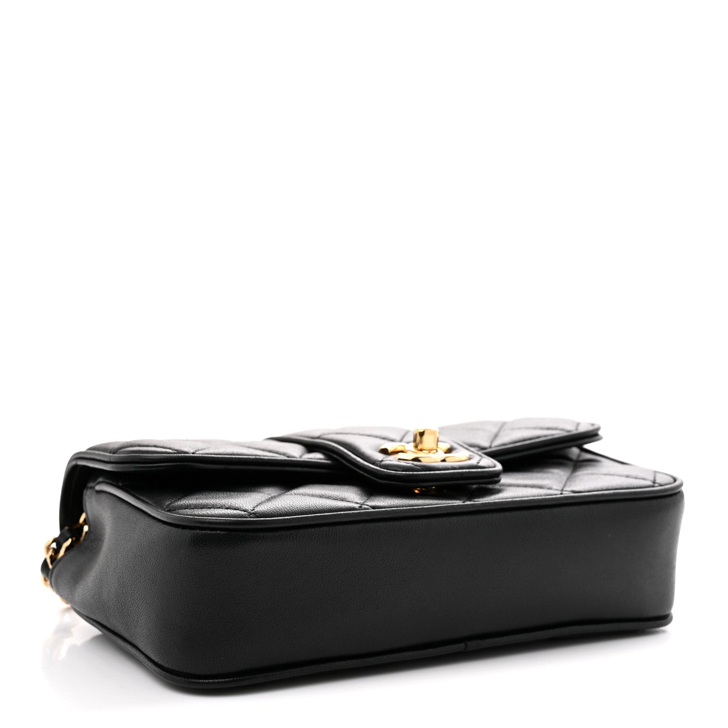 Chanel Lambskin Quilted Tab Mini Flap Black 4 of 11