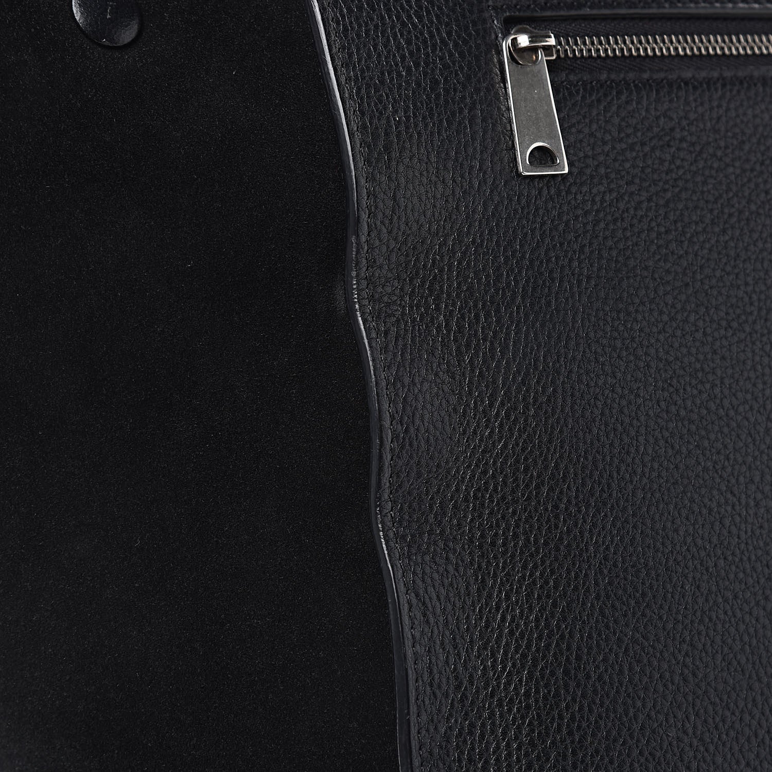 Celine Drummed Calfskin Suede Large Trapeze Black 16 of 16
