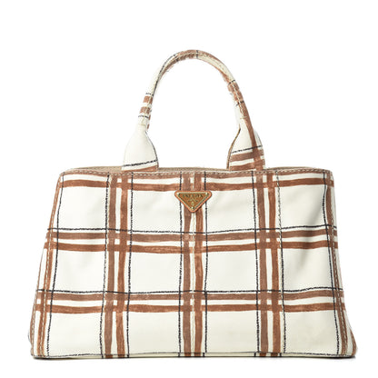 Prada Tessuto Stampato Plaid Tote Moro 1 of 25