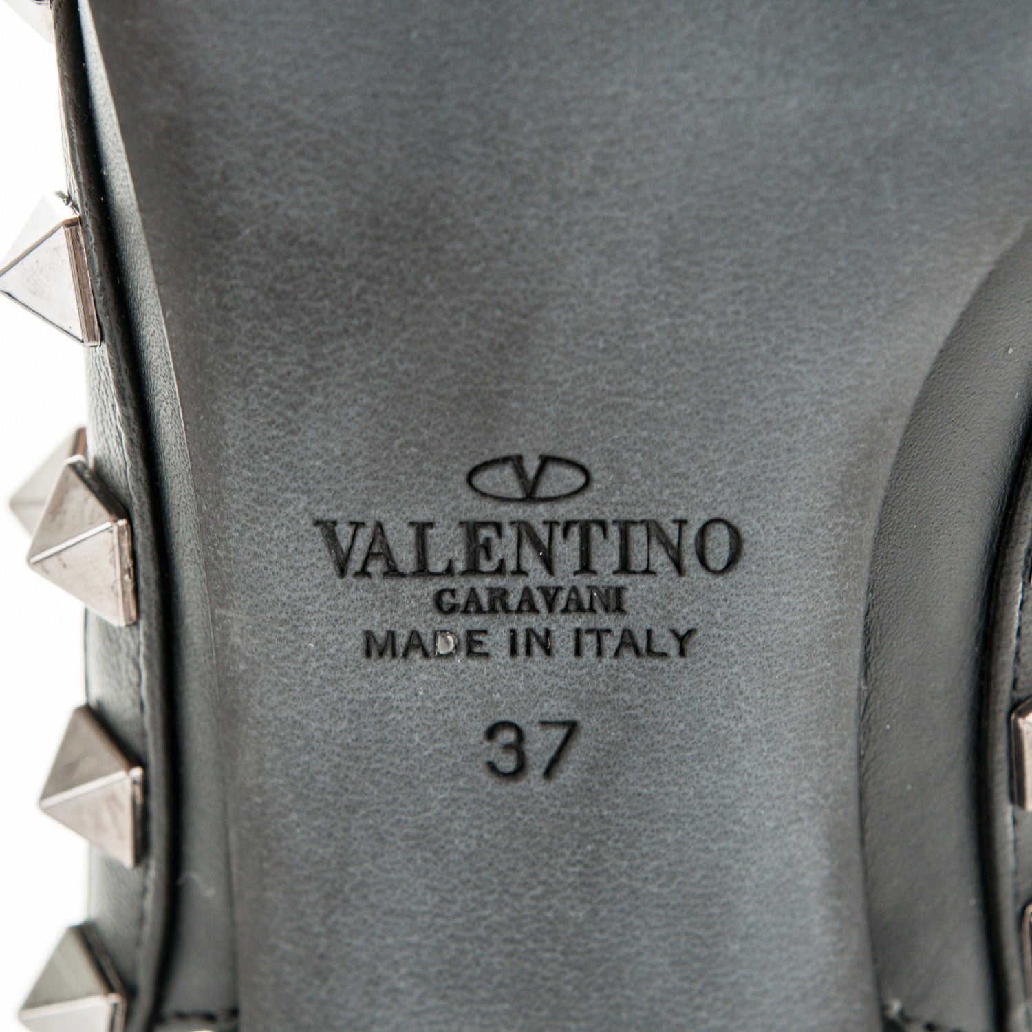 Valentino Garavani Nappa Rockstud Ankle Strap Pumps 37 Black 6 of 8