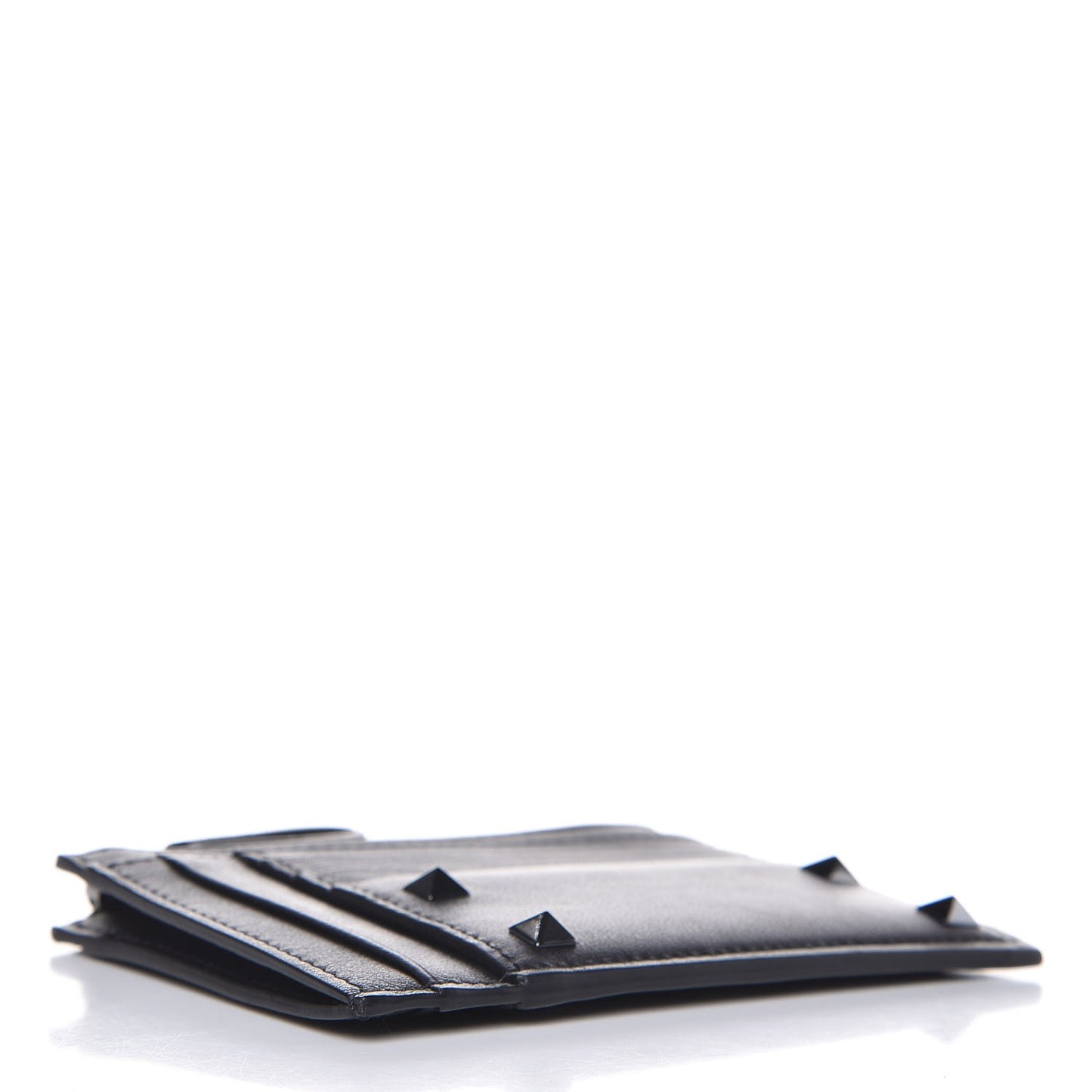 Vitello Rockstud Coin Case Card Holder Black
