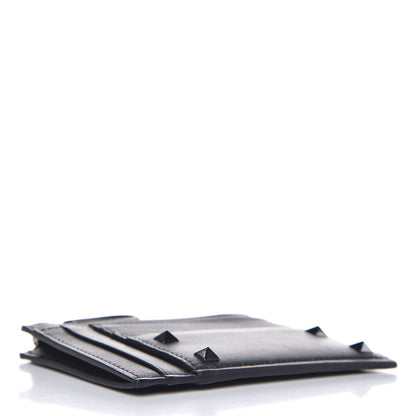 Valentino Garavani Vitello Rockstud Coin Case Card Holder Black 4 of 8
