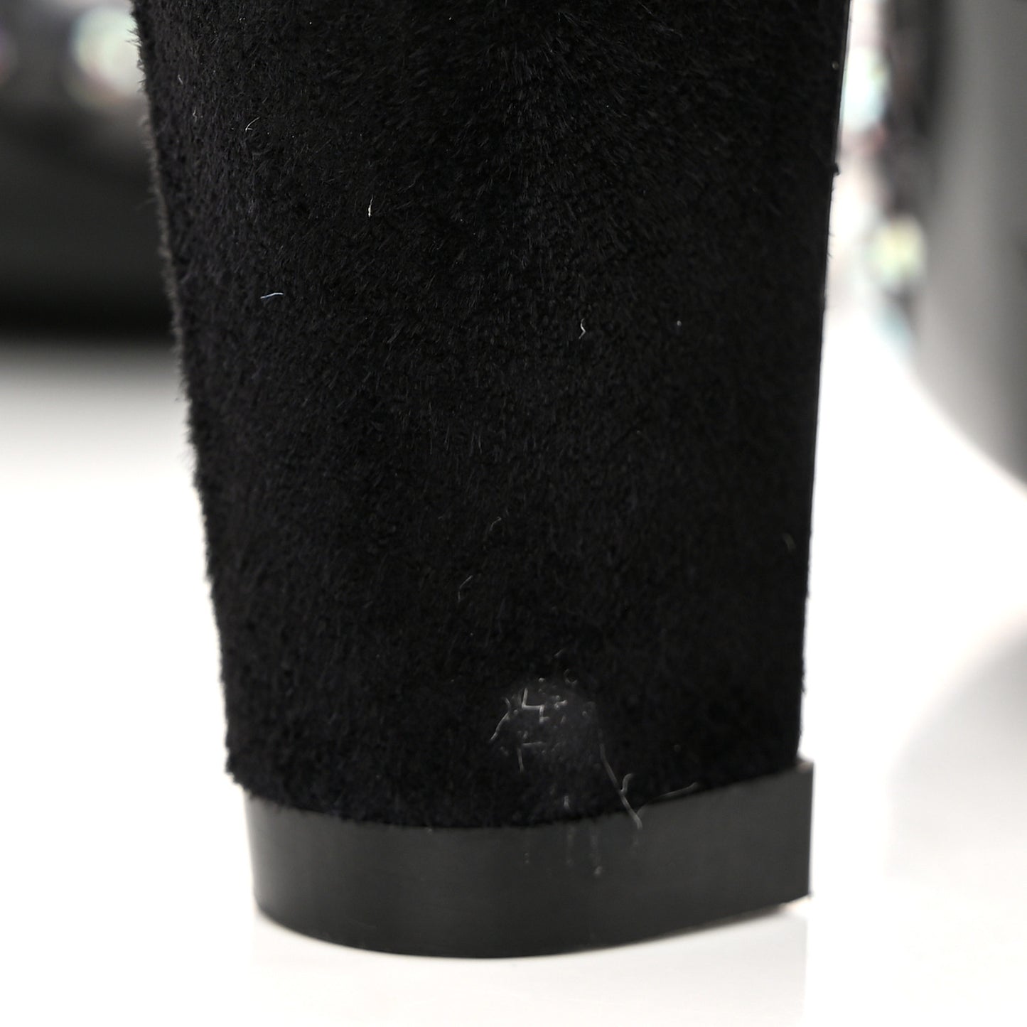 SAINT LAURENT Mesh Crystal Koller 100 Knee High Boots 37 Black