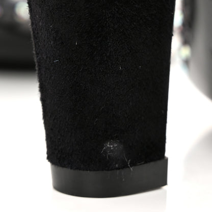 Saint Laurent SAINT LAURENT Mesh Crystal Koller 100 Knee High Boots 37 Black 8 of 8
