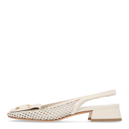 Louis Vuitton Calfskin Perforated Shake Slingback Pumps 36.5 Creme Beige 1 of 10