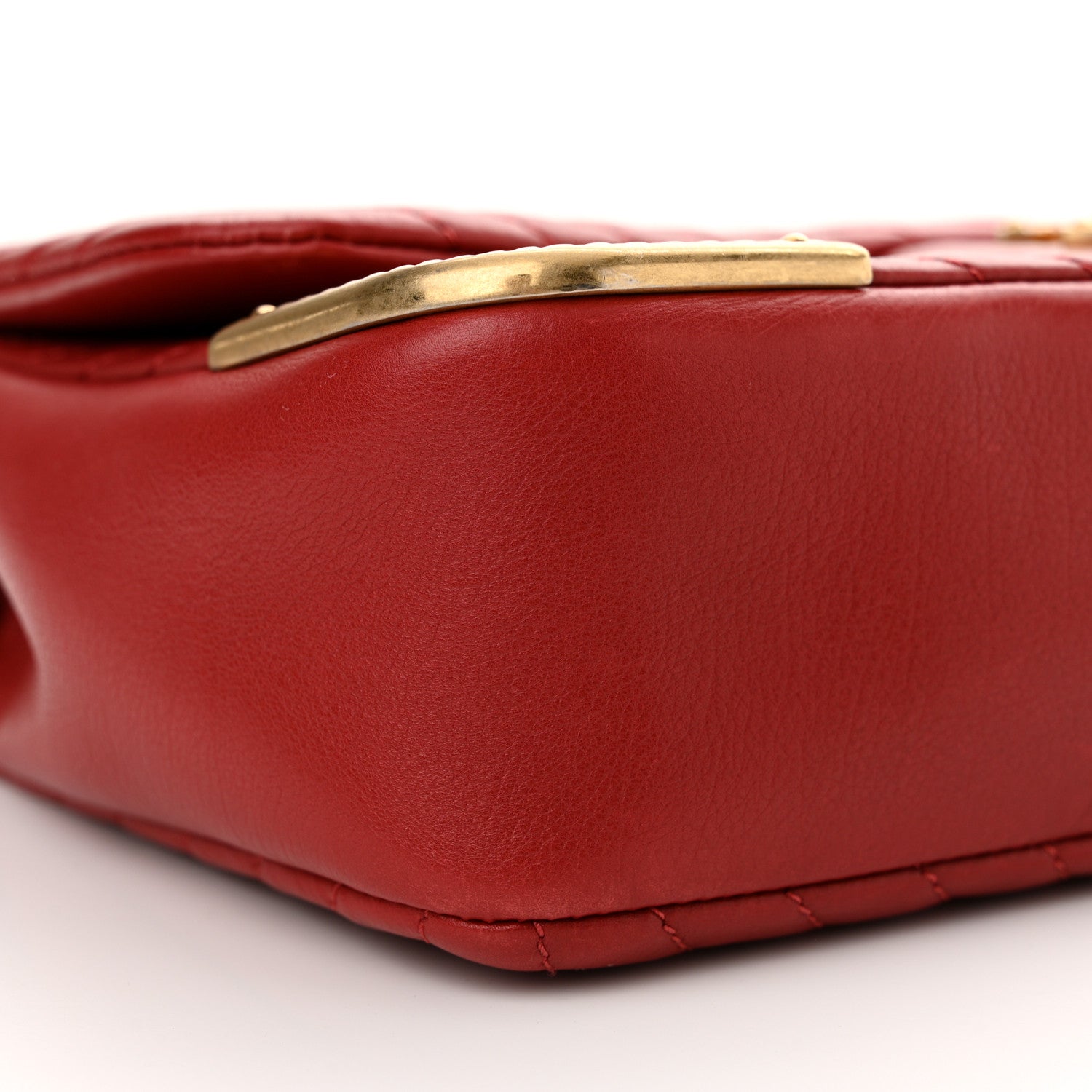 Chanel Calfskin Chevron Quilted Rock The Corner Flap Red 9 of 12