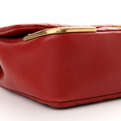 Chanel Calfskin Chevron Quilted Rock The Corner Flap Red 9 of 12