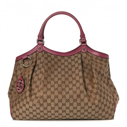 Gucci Monogram Large Sukey Tote Beige Peonia Flower 1 of 4