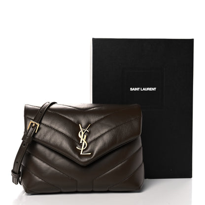 Saint Laurent Calfskin Y Quilted Monogram Toy Loulou Crossbody Bag Soil Brown 10 of 10