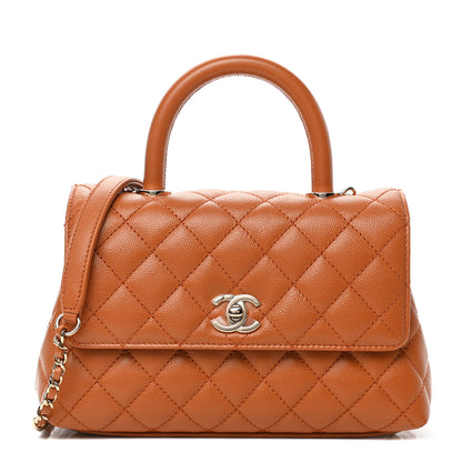 Chanel Caviar Quilted Mini Coco Handle Flap Light Brown 1 of 4