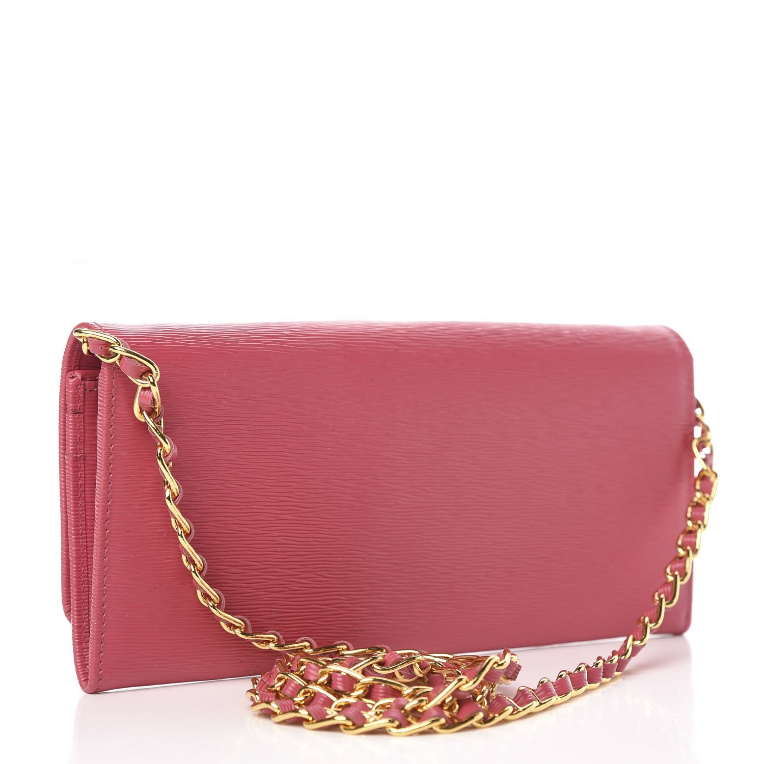 Prada Vitello Move Oro Chain Wallet Peonia 3 of 10