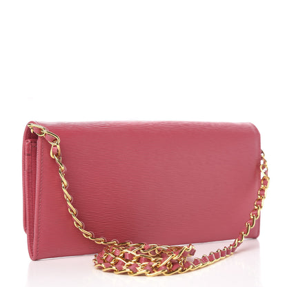 Prada Vitello Move Oro Chain Wallet Peonia 3 of 10