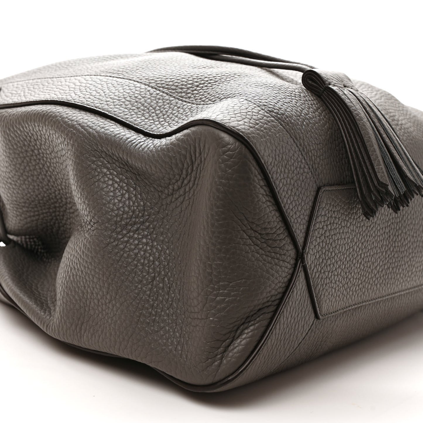 Heavy Grain Calfskin Millie Tote Charcoal