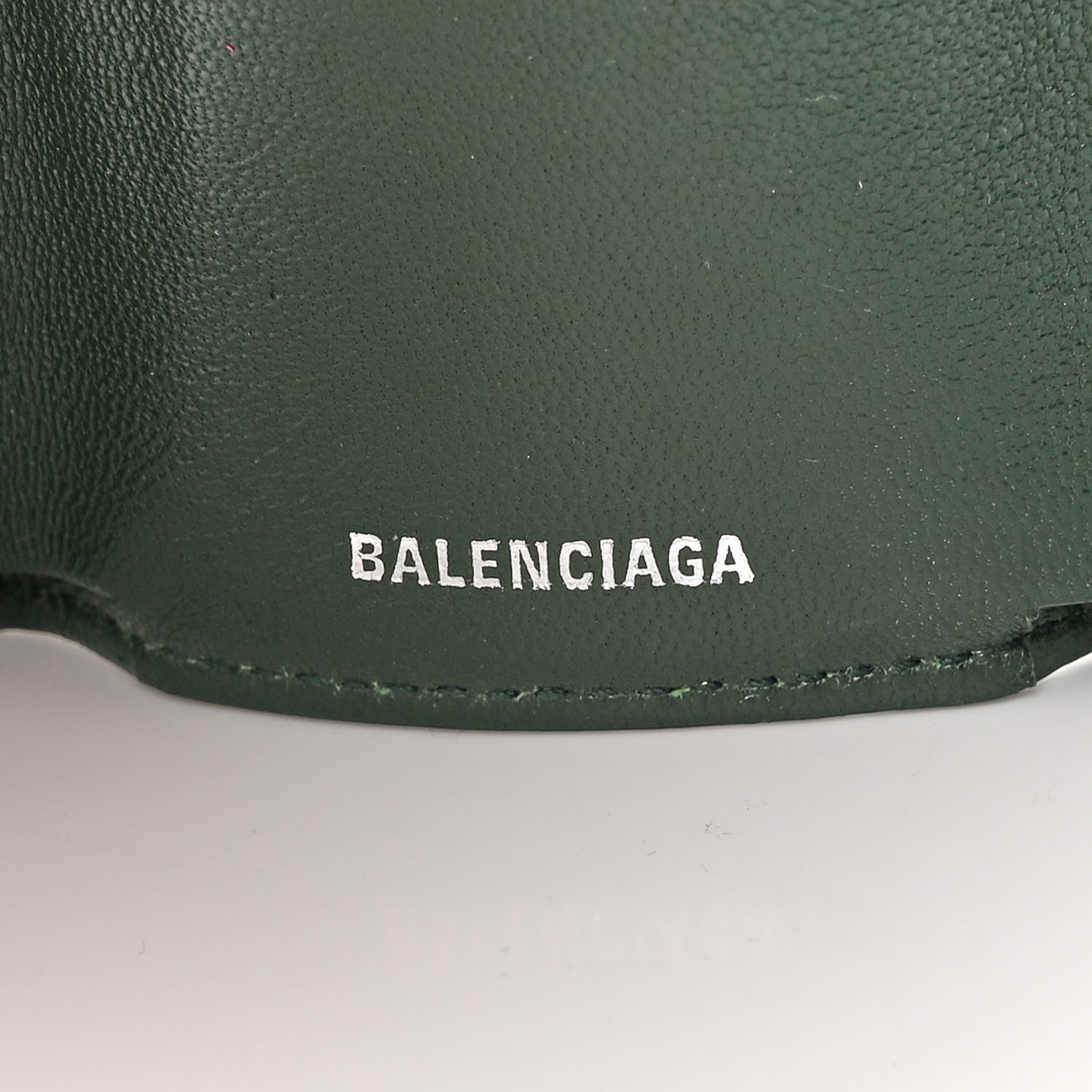 Balenciaga Calfskin Crocodile Embossed Mini Papier Wallet Dark Green 7 of 11
