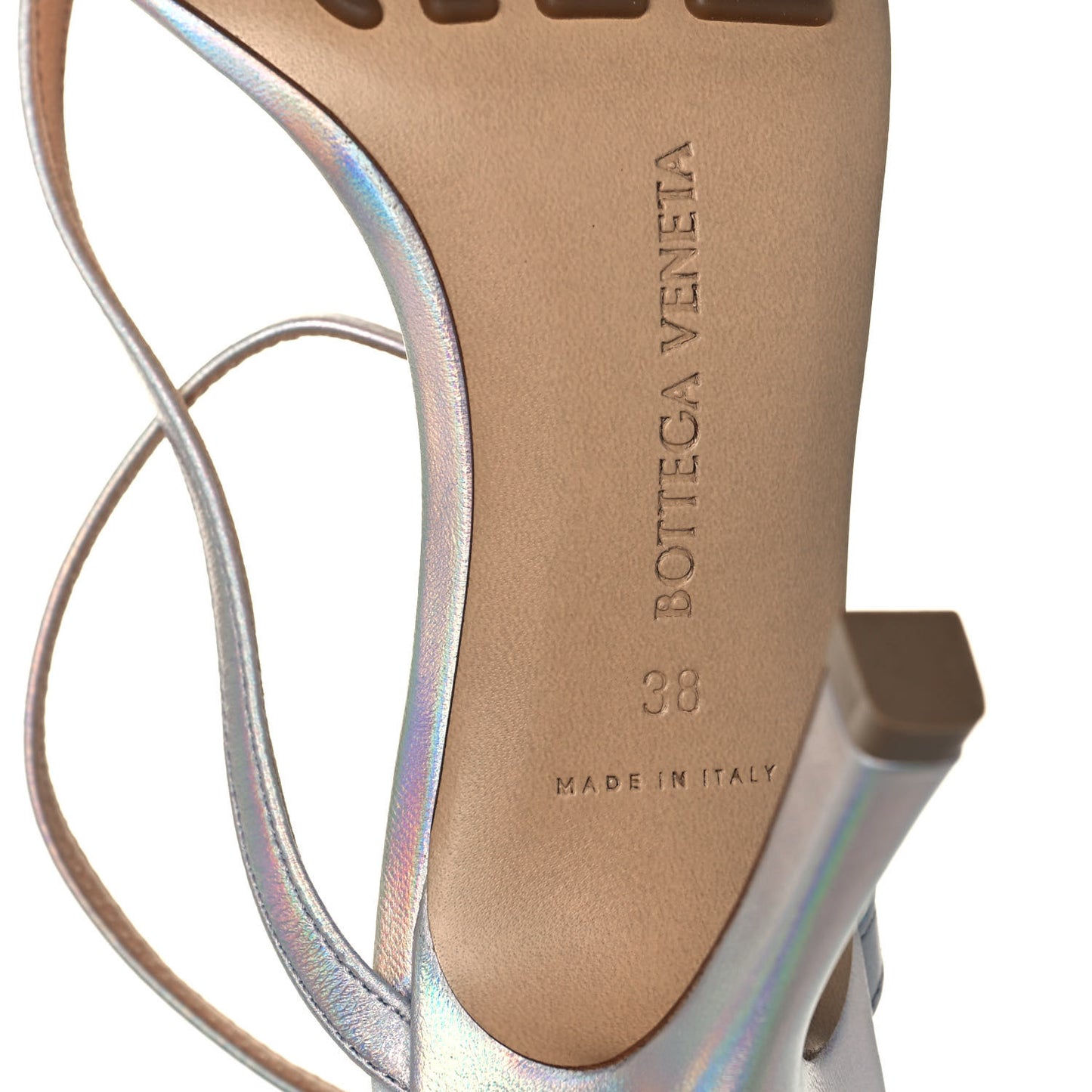 Laser Nappa Stretch Multi Strap 90mm Sandals 38 Moon Drop