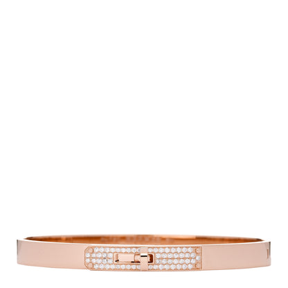 Hermes 18K Rose Gold Diamond PM Kelly Pave Bracelet SH 1 of 3