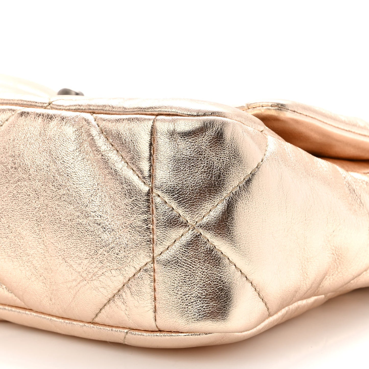Metallic Lambskin Quilted Medium Chanel 19 Flap Gold