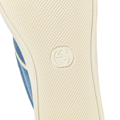 Gucci Kura Denim Logo Embroidered Mens Slip On Sneakers 6 Blue 6 of 9