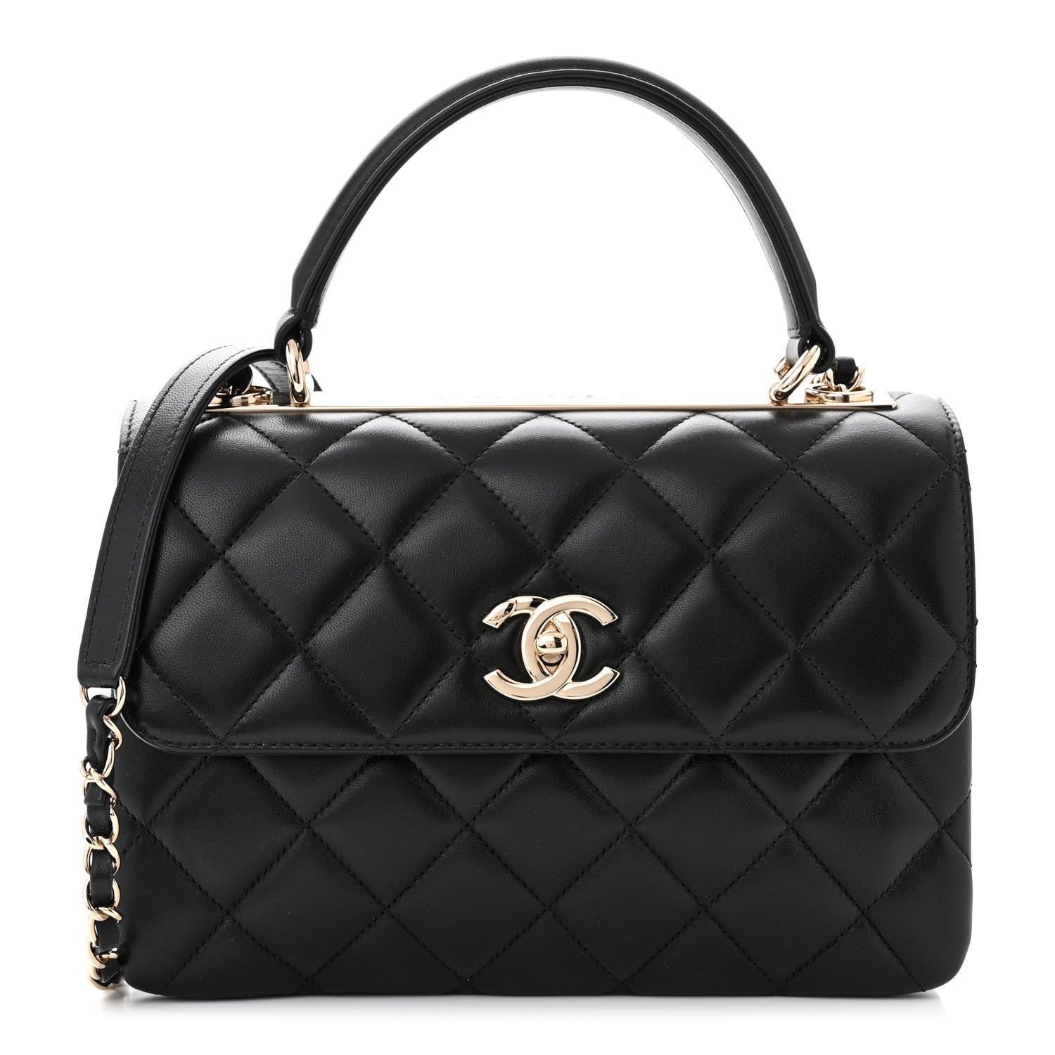 Chanel Lambskin Quilted Small Trendy CC Dual Handle Flap Bag Black 1 of 11