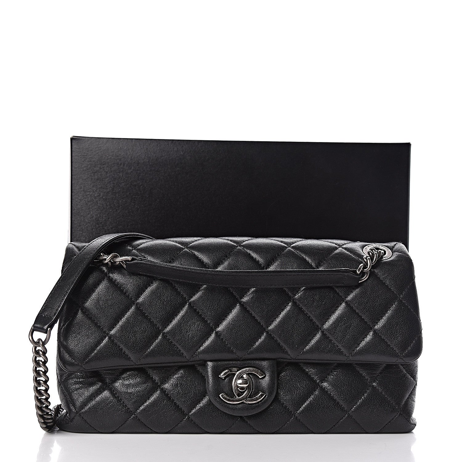 Chanel Shiny Lambskin Quilted Medium Burgundy Rocks Flap Black 11 of 11