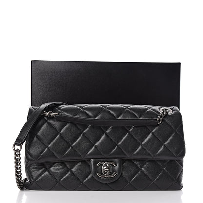 Chanel Shiny Lambskin Quilted Medium Burgundy Rocks Flap Black 11 of 11