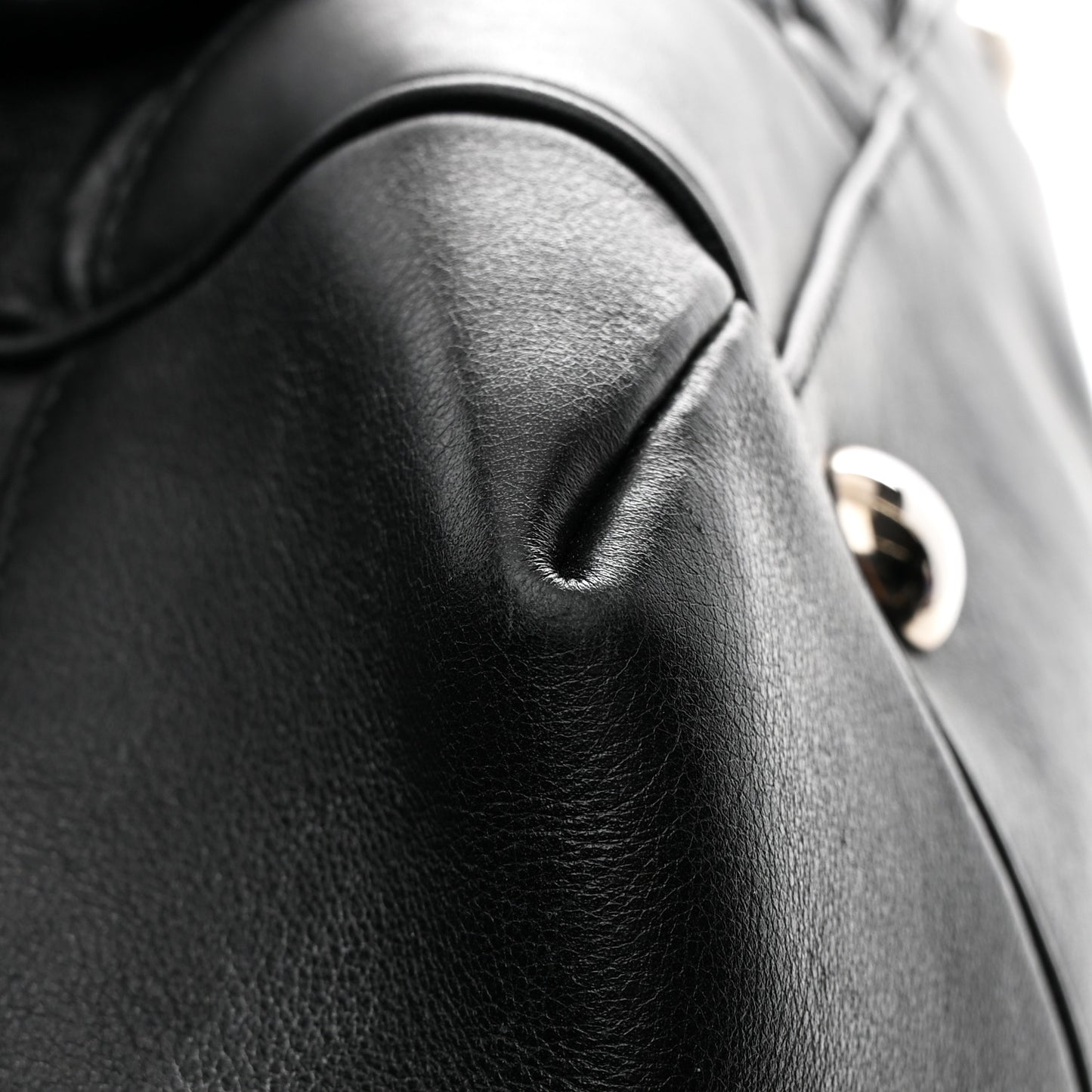 Horsebit Embossed Full Moon Tote Black