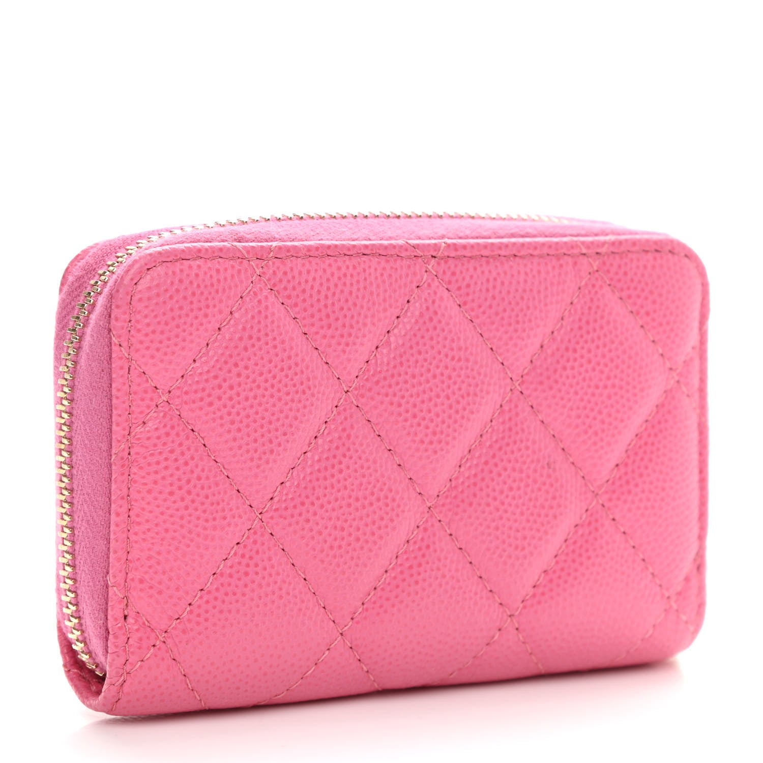 Chanel Caviar Quilted Zip Coin Purse Pink 3 of 8