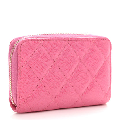 Chanel Caviar Quilted Zip Coin Purse Pink 3 of 8