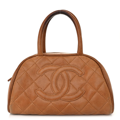 Chanel Calfskin Quilted Small Bowler Gold 1 of 13