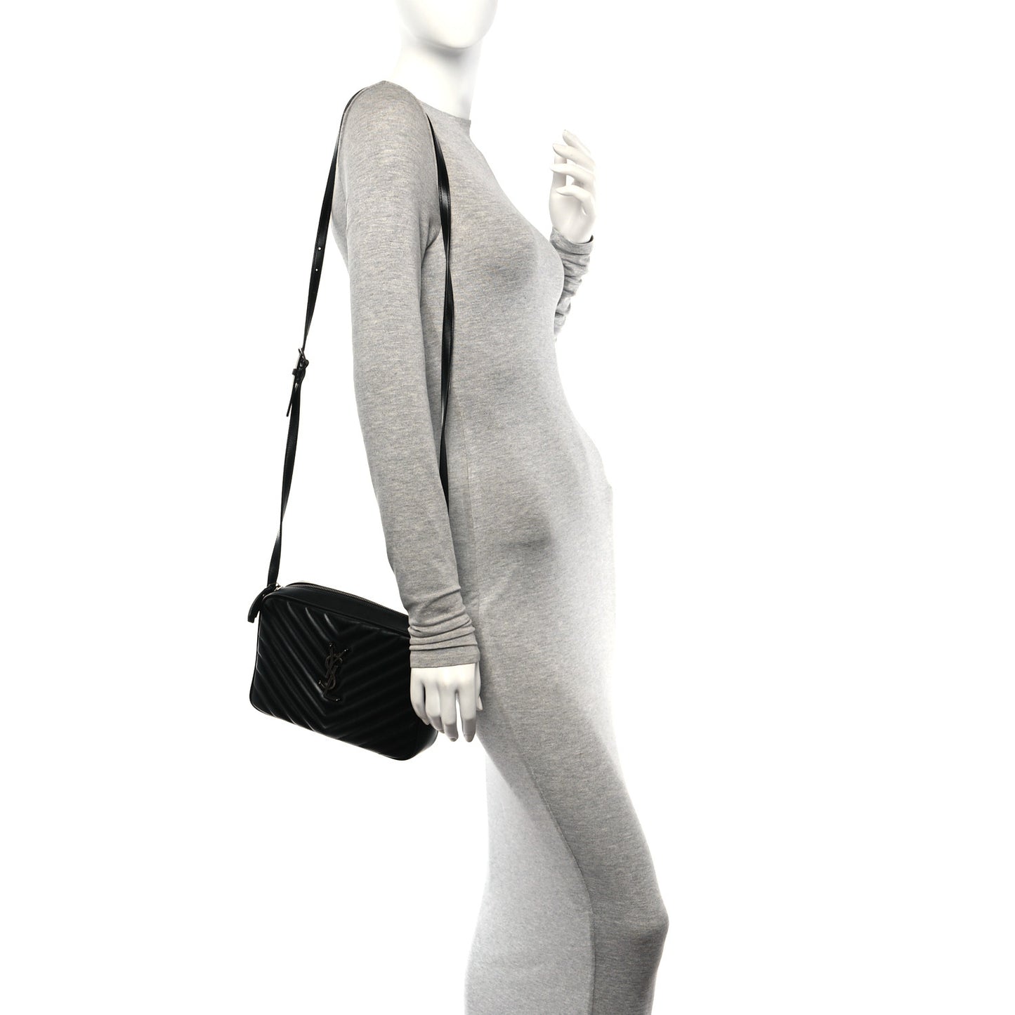 Calfskin Matelasse Monogram Lou Camera Bag Black