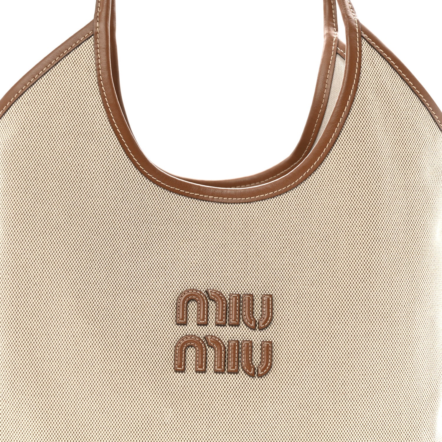 Miu Miu Canvas Ivy Beige Brandy 7 of 10