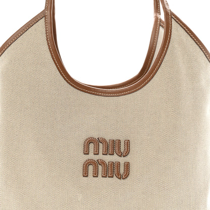 Miu Miu Canvas Ivy Beige Brandy 7 of 10