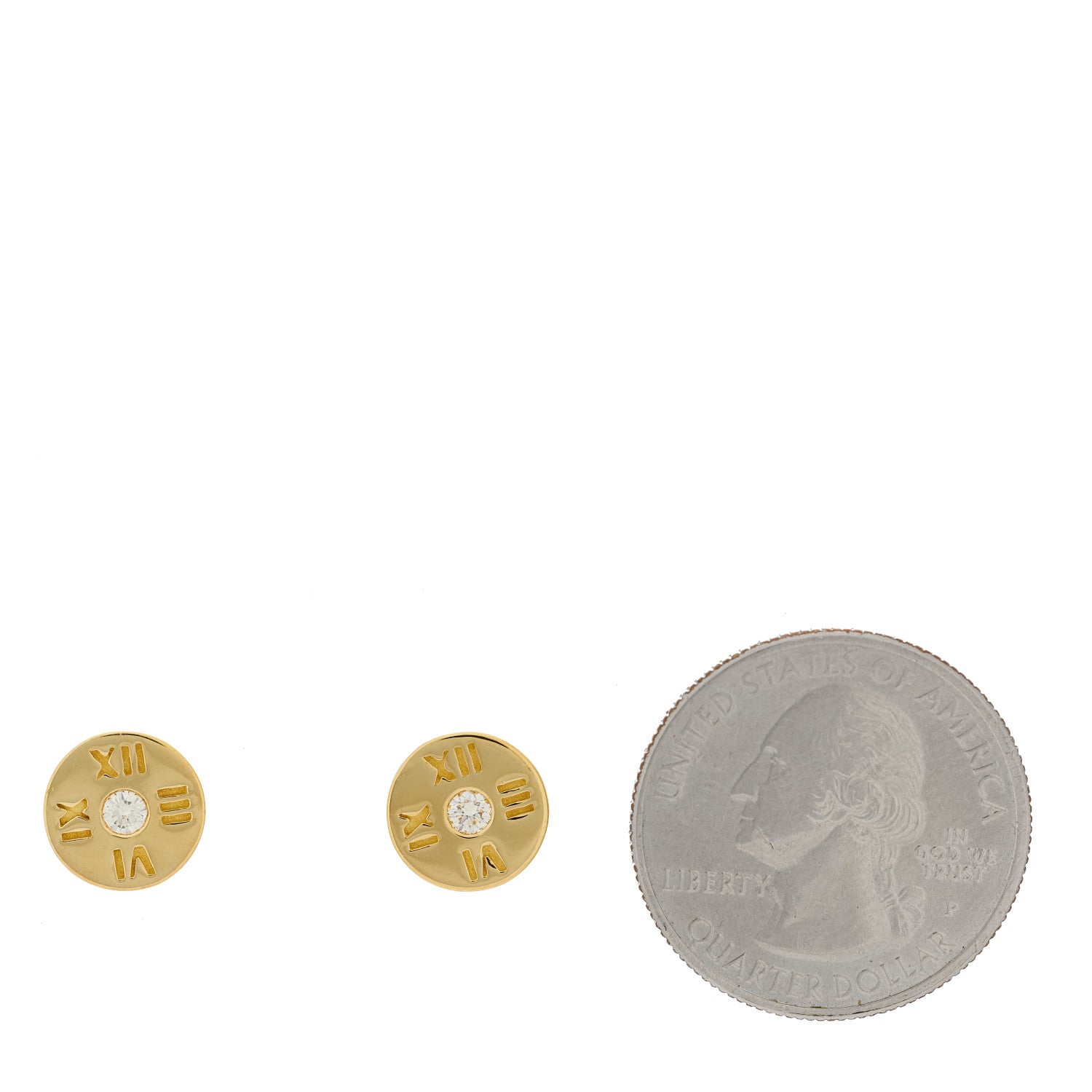 Tiffany 18K Yellow Gold Diamond Mini Atlas Earrings 2 of 5