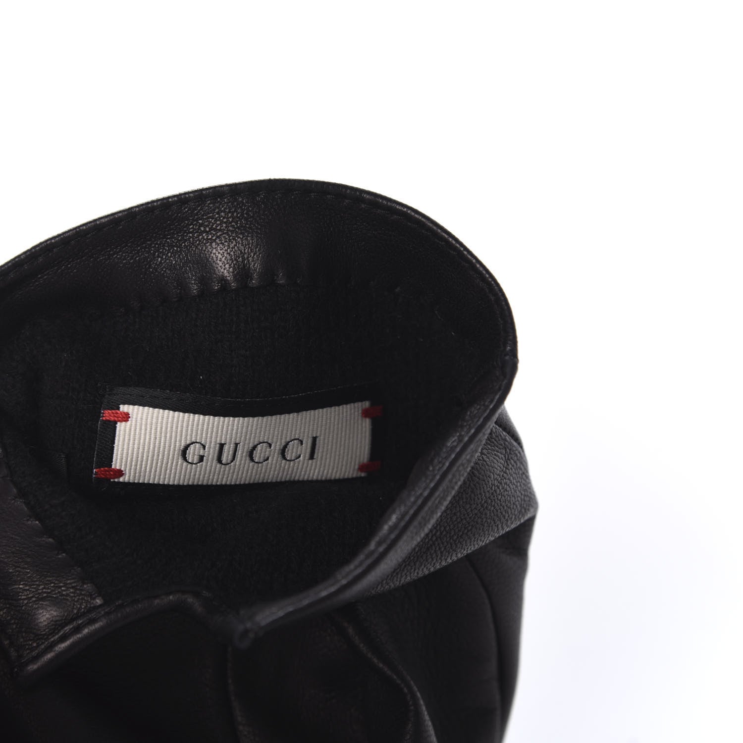 Gucci Nappa Cashmere Snake Embossed Gloves M Black 5 of 5