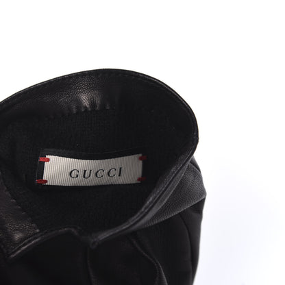 Gucci Nappa Cashmere Snake Embossed Gloves M Black 5 of 5